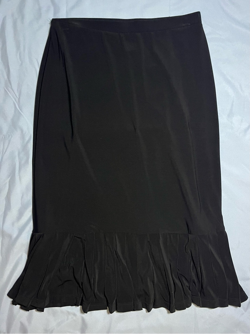 Vintage Elementz Black Ruffle Drop Hem Midi Skirt